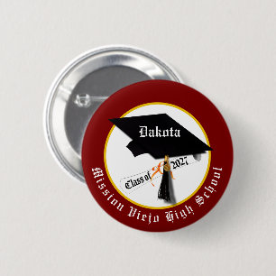 Cap Diploma Class of 2027 Graduation 6 Cm Round Badge
