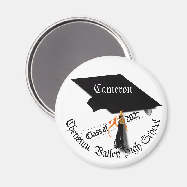 Cap Diploma Class of 2027 Graduation Magnet (Front/Back)