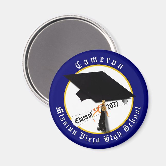 Cap Diploma Class of 2027 Graduation Magnet (Front/Back)