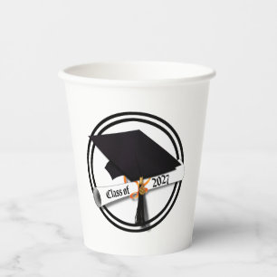 Cap Diploma Class of 2027 Graduation Paper Cups