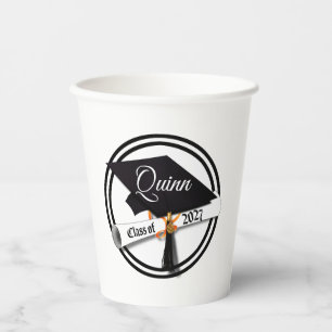 Cap Diploma Class of 2027 Graduation Paper Cups