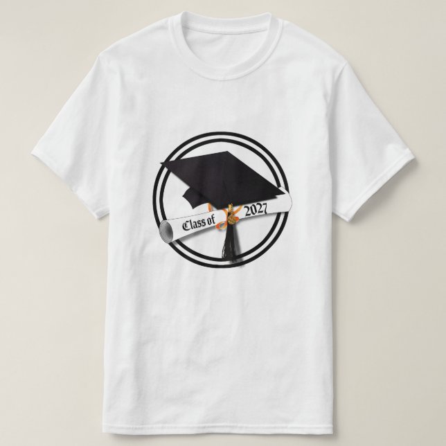 Cap Diploma Class of 2027 Graduation T-Shirt (Design Front)