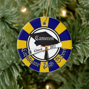 Cap Diploma Class of 2027 Photo Graduation Ceramic Tree Decoration