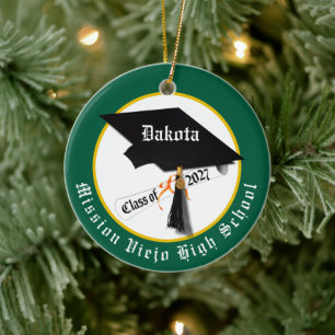 Cap Diploma Class of 2027 Photo Graduation Ceramic Tree Decoration