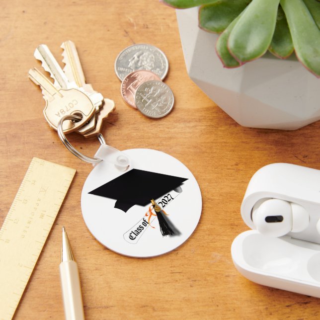 Cap Diploma Class of 2027 Photo Graduation Key Ring (Desk)