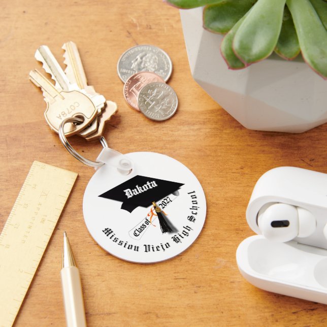 Cap Diploma Class of 2027 Photo Graduation Key Ring (Desk)