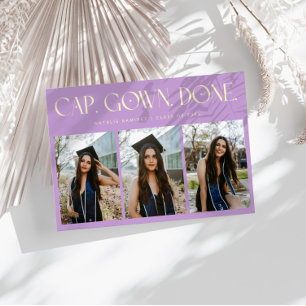 Cap. Gown. Done. Multi Photo Wisteria Graduation Announcement