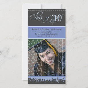 Cap & Gown Graduation Photo Announcement (lilac)