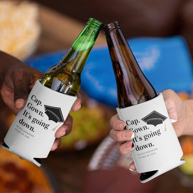 Cap Gown It's Going Down Graduation Party Can Cooler (Creator Uploaded)