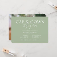 Cap Gown It's Going Down Modern Green Graduation