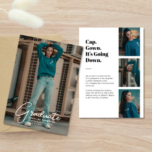 Cap Gown It's Going Down Photo Strip Graduation Announcement