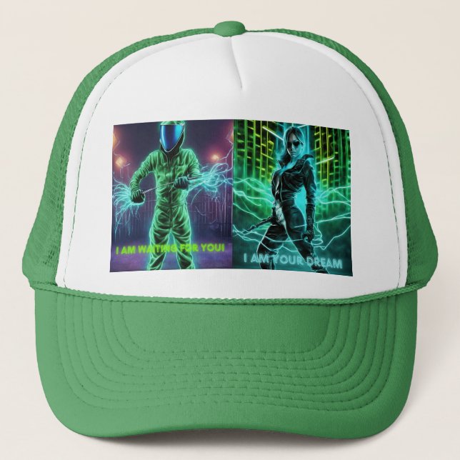 Cap neon green fantasy motivation and expression! (Front)
