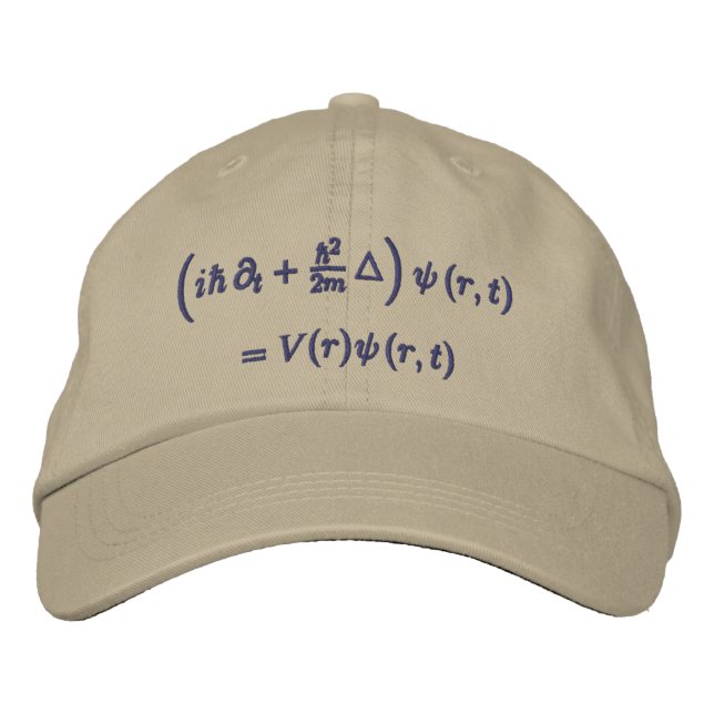 Cap, Schrodinger wave equation, charcoal thread Embroidered Hat (Front)