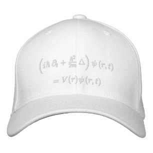 Cap, Schrodinger wave equation, white thread Embroidered Hat