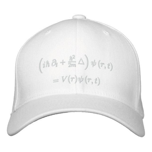 Cap, Schrodinger wave equation, white thread Embroidered Hat (Front)