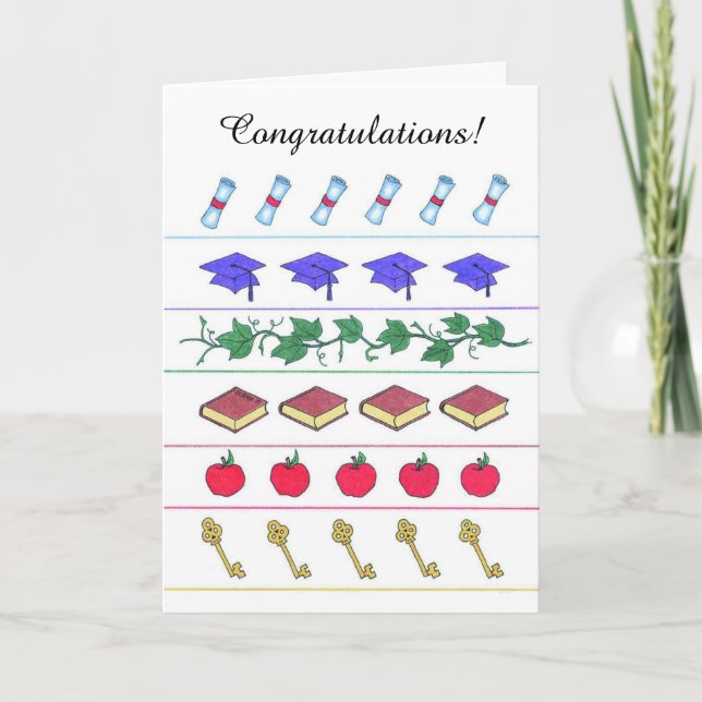 Cap symbol lines graduation customisable card (Front)