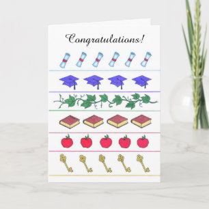 Cap symbol lines graduation customisable card