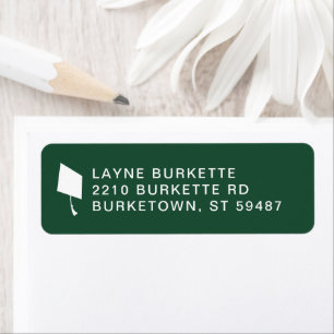 Cap Toss Green & White Graduation Return Address