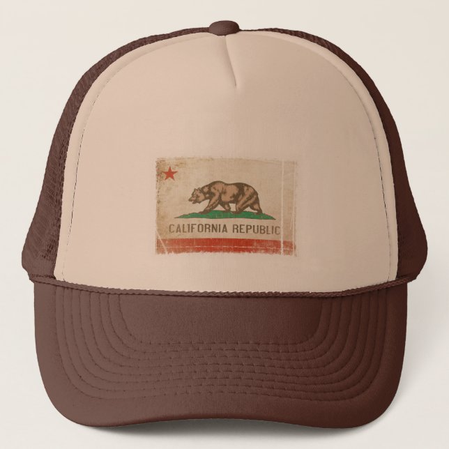 Cap with Distressed Flag from California (Front)
