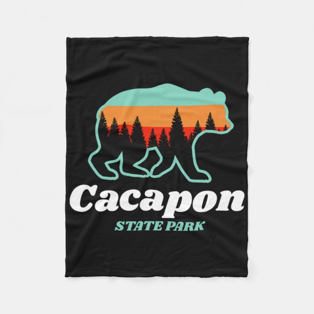 Capacon State Park West Virginia Bear Summer  Fleece Blanket (Front)