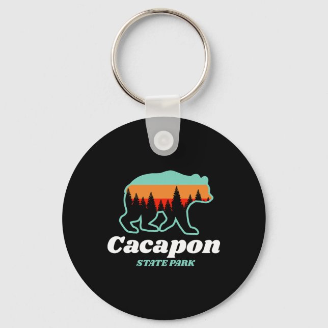 Capacon State Park West Virginia Bear Summer  Key Ring (Front)