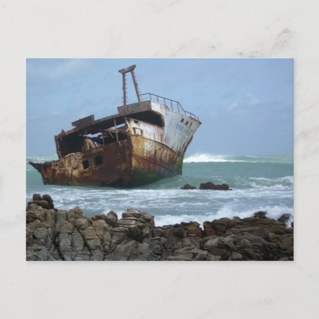 Cape Agulhas, Africa, Shipwreck Postcard (Front)