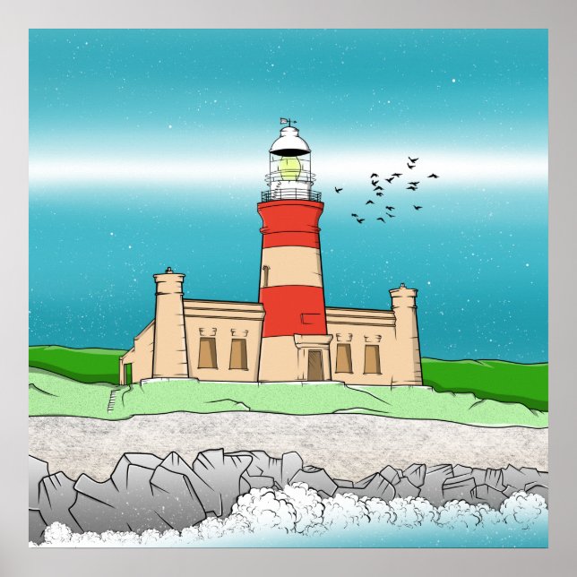 Cape Agulhas Lighthouse Poster (Front)