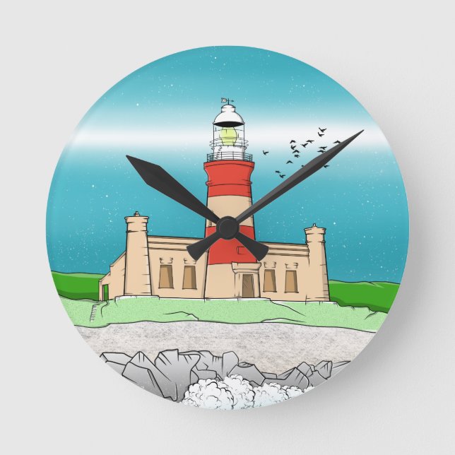 Cape Agulhas Lighthouse Round Clock (Front)