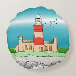 Cape Agulhas Lighthouse Round Cushion