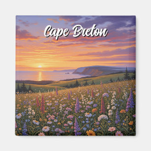Cape Breton Island Canada Wildflowers Sunset Magnet