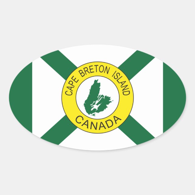 Cape Breton Island Flag (unofficial), Nova Scotia Oval Sticker (Front)