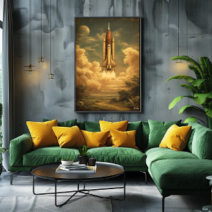 Cape Canaveral Rocket – Mid-Century Retro Space Poster