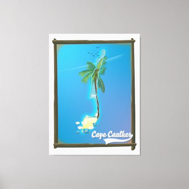 Cape Caulker Travel map Canvas Print (Front)
