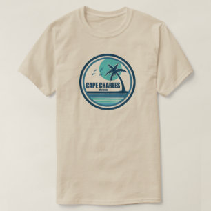 Cape Charles Beach Virginia Palm Tree Birds T-Shirt