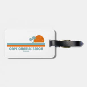 Cape Charles Beach Virginia Sun Palm Trees Luggage Tag