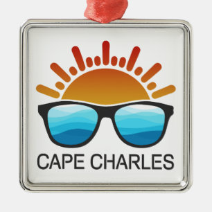 Cape Charles Beach Virginia Sunglasses Metal Tree Decoration