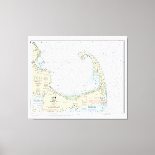 Cape Cod Bay Nautical Chart 13246 Canvas Print (Front)