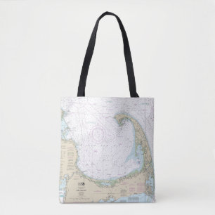 Cape Cod Bay Nautical Chart 13246 Tote Bag