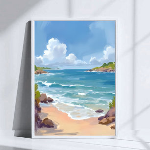 Cape Cod Beach Bay Ocean Painting Poster