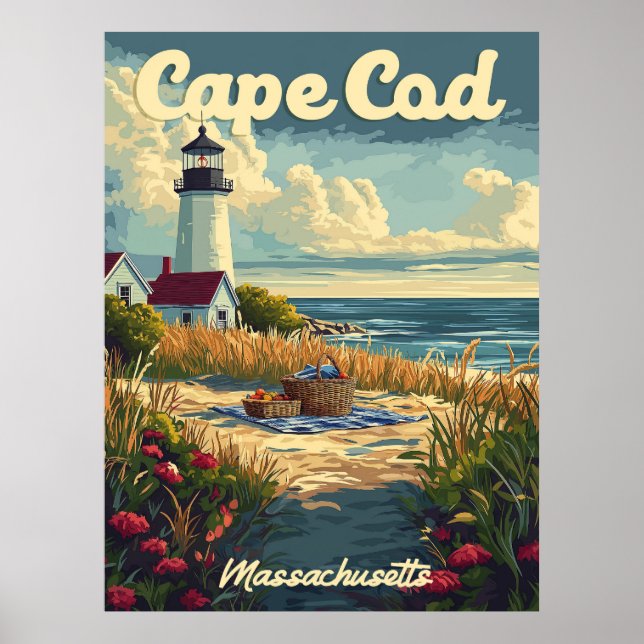 Cape Cod Beach, Massachusetts Vintage  Poster (Front)
