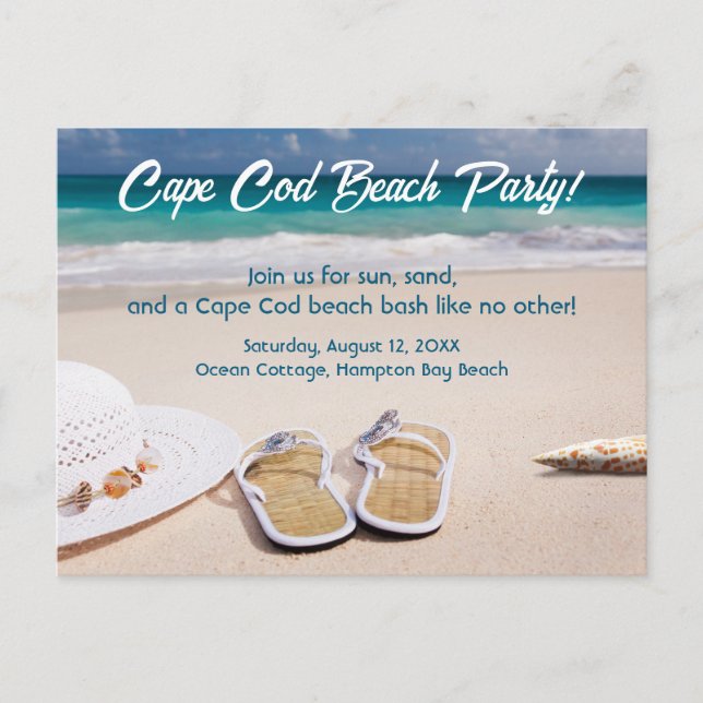 Cape Cod Beach Party! Holiday Postcard (Front)