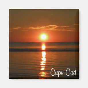 Cape Cod Beach Red unset Photo Magnet