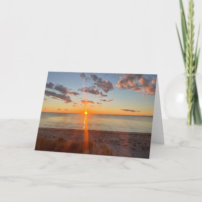 Cape Cod Beach Sunset Photo Card (Front)