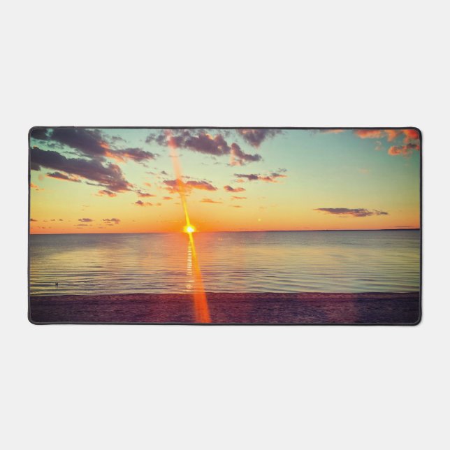 Cape Cod Beach Sunset Photo Desk Mat (Front)