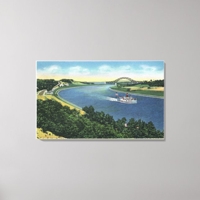 Cape Cod Canal View of Sagamore Bridge Canvas Print (Front)