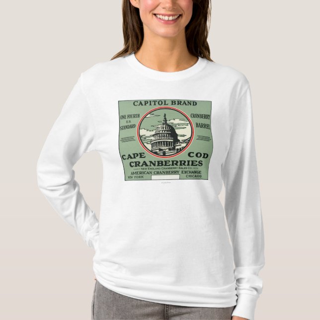 Cape Cod Capitol Brand Cranberry Label T-Shirt (Front)