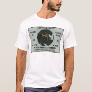 Cape Cod Chipmunk Brand Cranberry Label T-Shirt