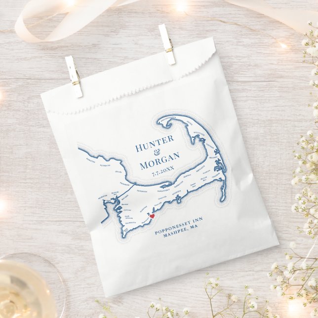 Cape Cod Destination Wedding Favour Bags (Clipped)