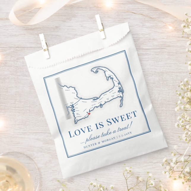 Cape Cod Destination Wedding Love is Sweet Favour Bags (Clipped)