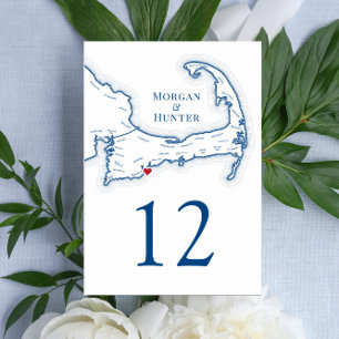 Cape Cod Destination Wedding Table Number